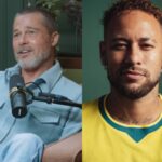 Brad Pitt brinca com Neymar e promete “curso de atuação” para o jogador